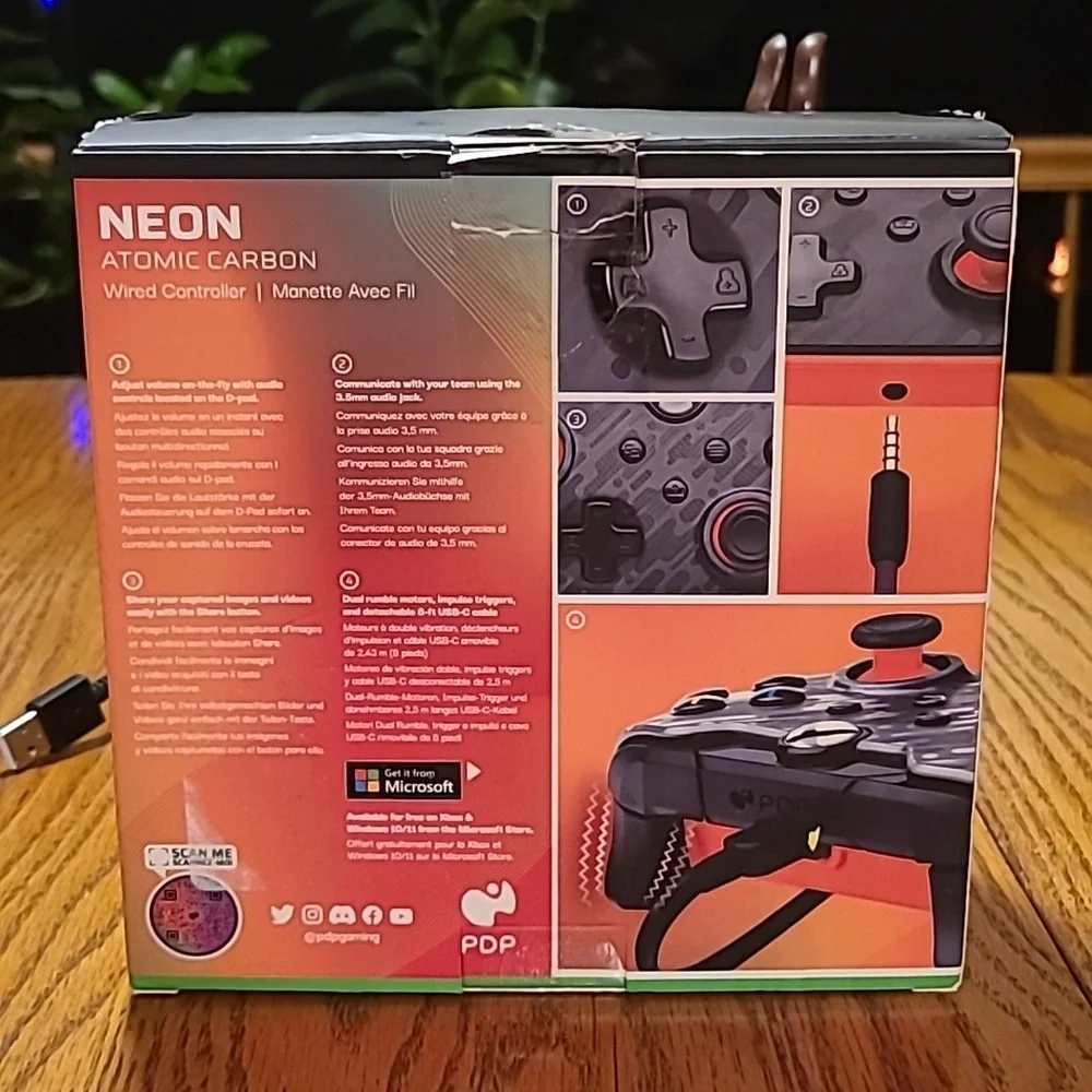 Neon Atomic Carbon X-Box Controller